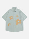 Tntwear® - Flower Applique Short Sleeve Shirts - tntwear1