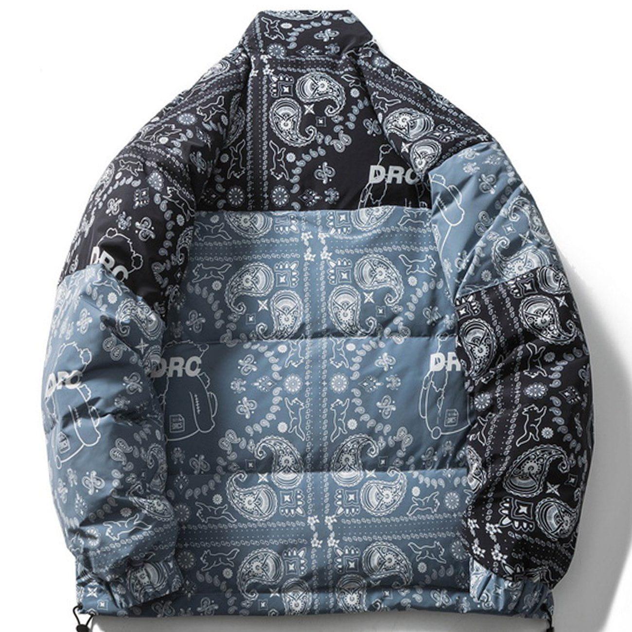 Tntwear® - Full Bandana Print Puffer Jacket - tntwear1