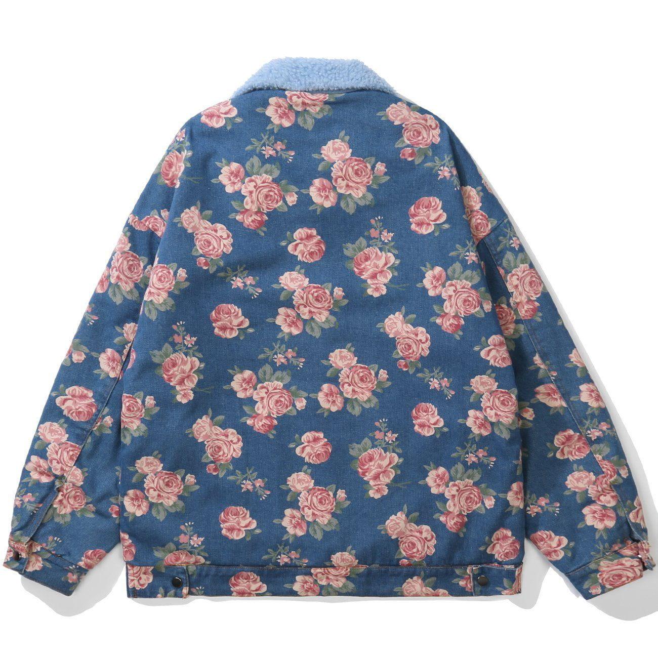 Tntwear® - Full Flower Print Winter Coat - tntwear1