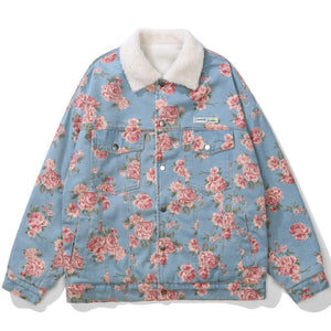 Tntwear® - Full Flower Print Winter Coat - tntwear1