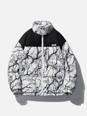 Tntwear® - Full Print Branch Winter Coat - tntwear1