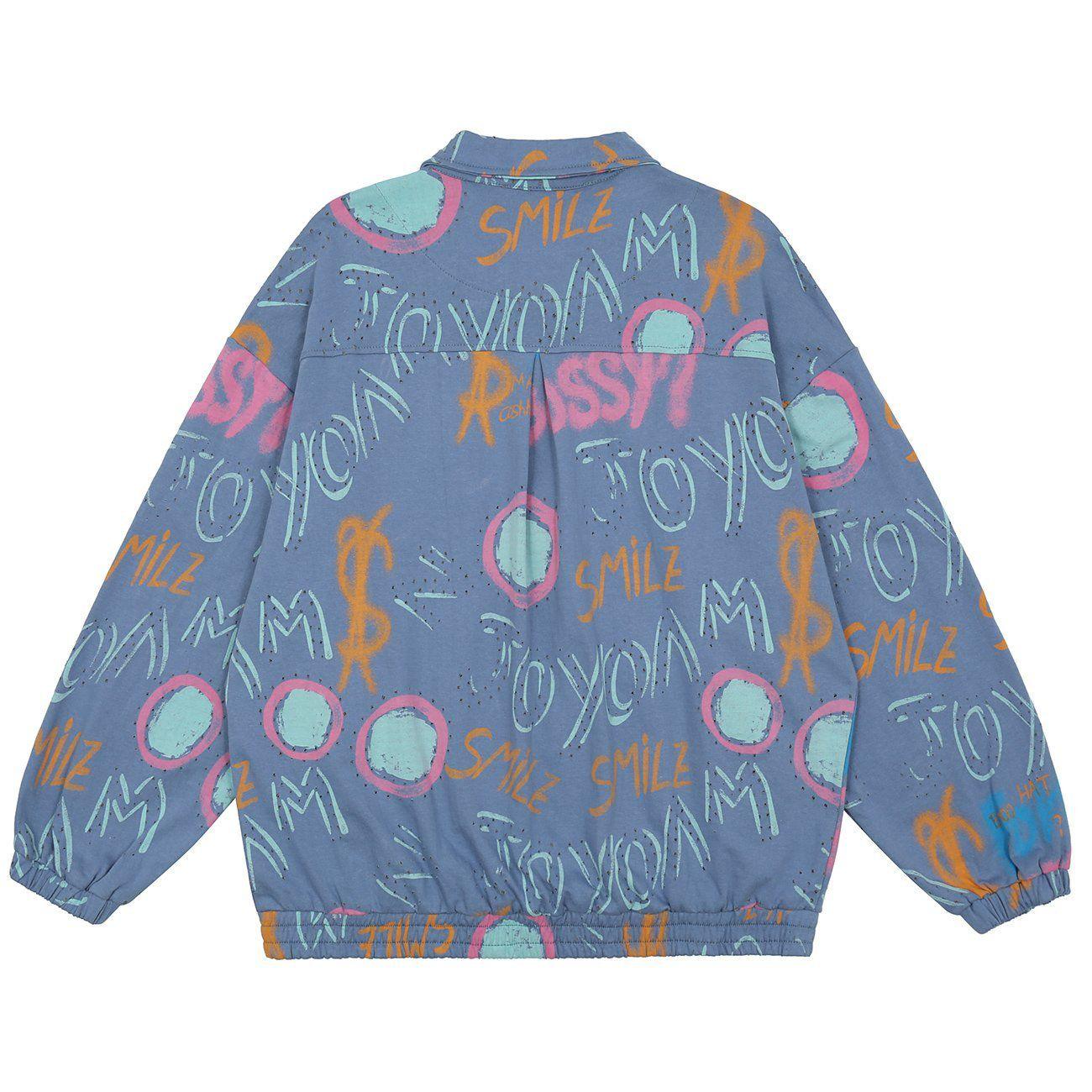 Tntwear® - Full Print Graffiti Pattern Jacket - tntwear1