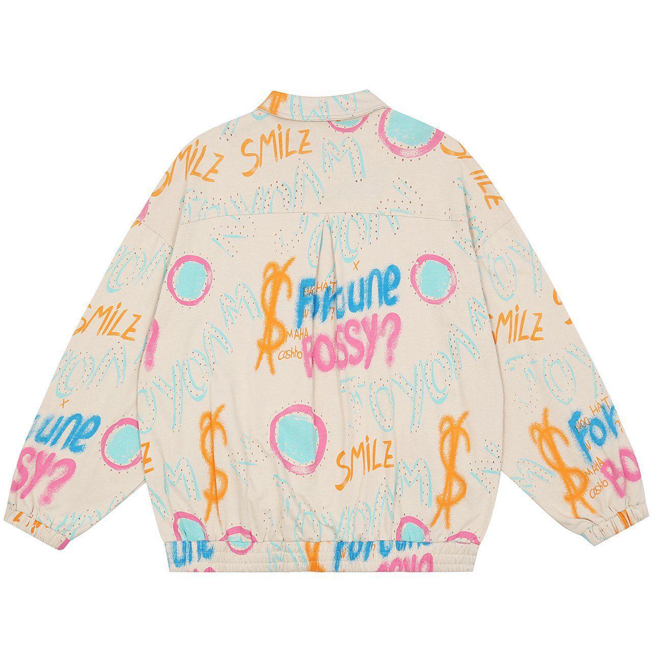 Tntwear® - Full Print Graffiti Pattern Jacket - tntwear1