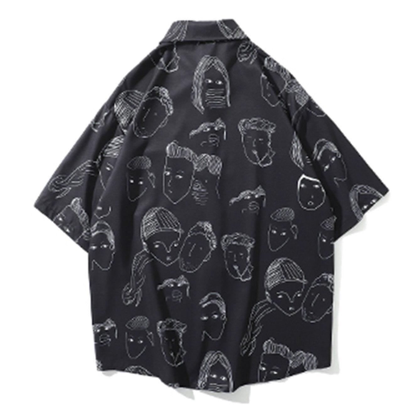 Tntwear® - Fun Portrait Full Print Short Sleeve Shirt - tntwear1