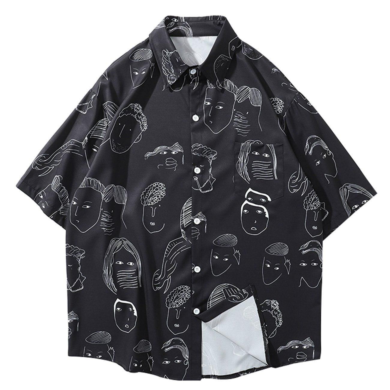 Tntwear® - Fun Portrait Full Print Short Sleeve Shirt - tntwear1