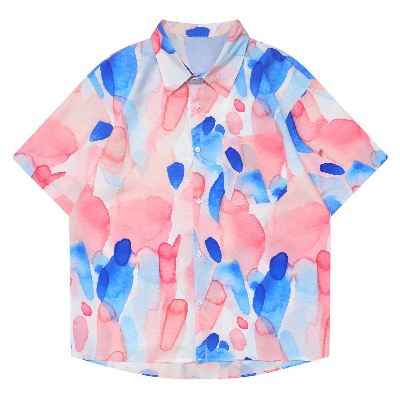 Tntwear® - Graffiti Print Short Sleeve Shirt - tntwear1