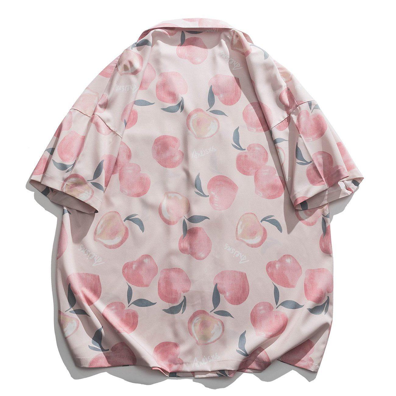 Tntwear® - Heart Shaped Peach Short Sleeve Shirt - tntwear1