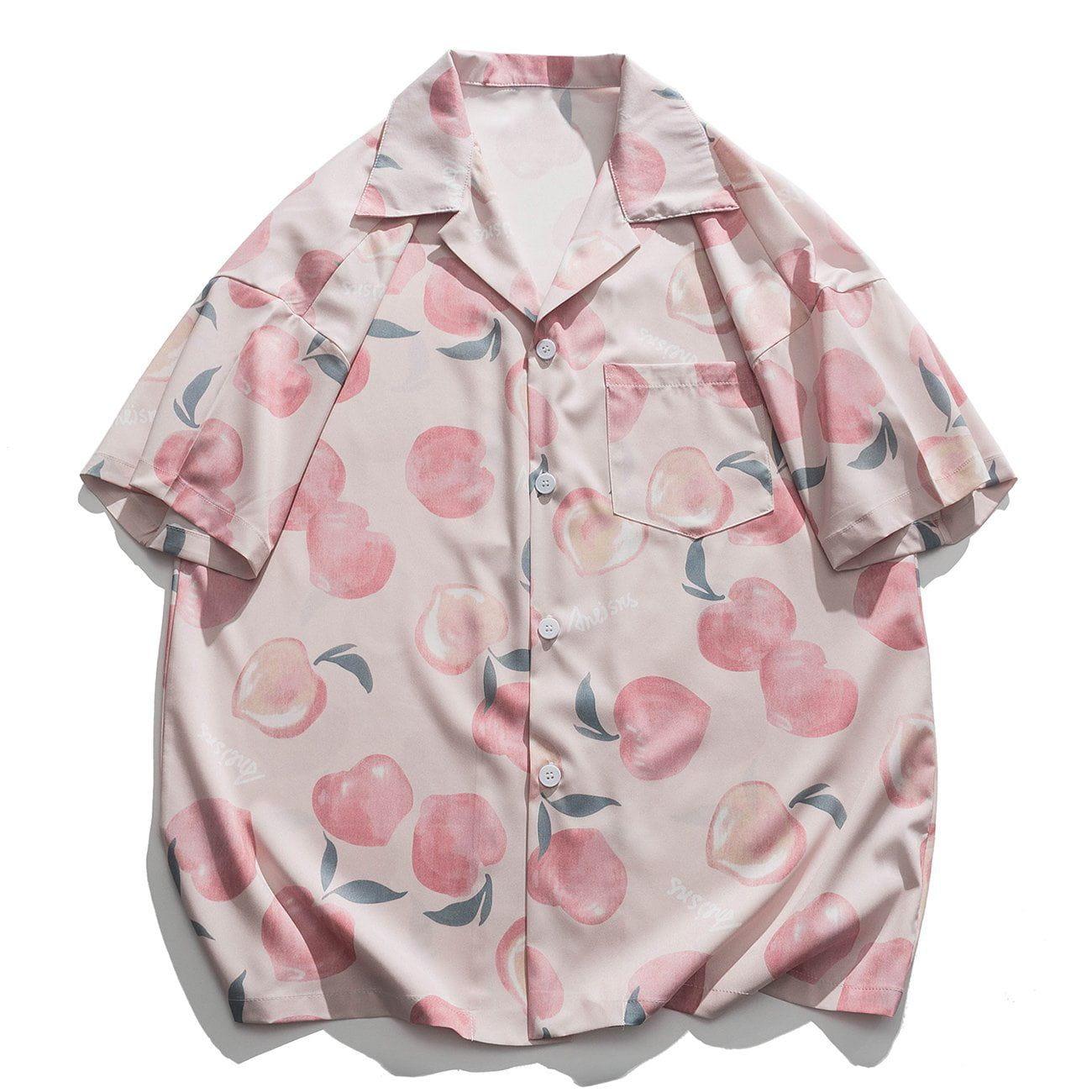 Tntwear® - Heart Shaped Peach Short Sleeve Shirt - tntwear1