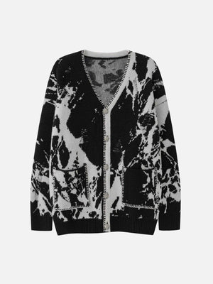 Tntwear® - Ink And Water Style Embroidery Cardigan - tntwear1