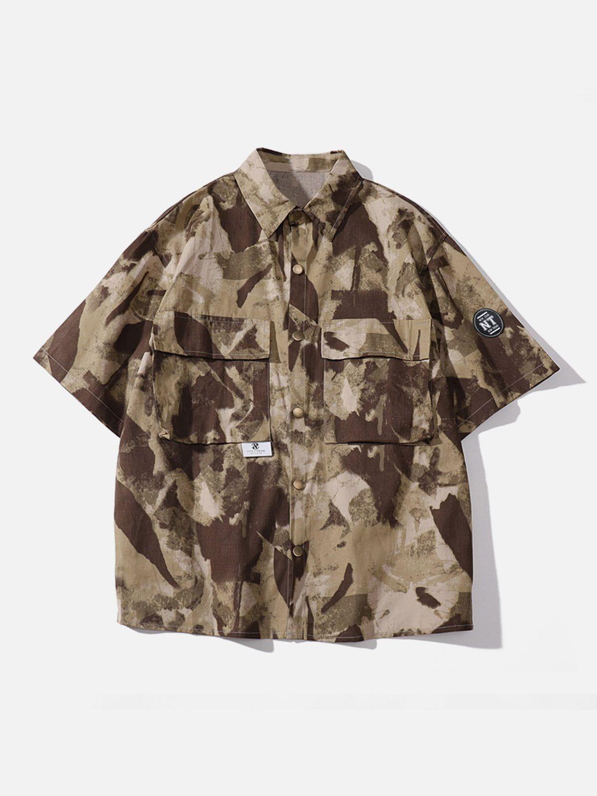 Tntwear® - Large Pocket Camo Short Sleeve Shirt - tntwear1