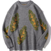 Tntwear® - Leaf Print Knit Sweater - tntwear1