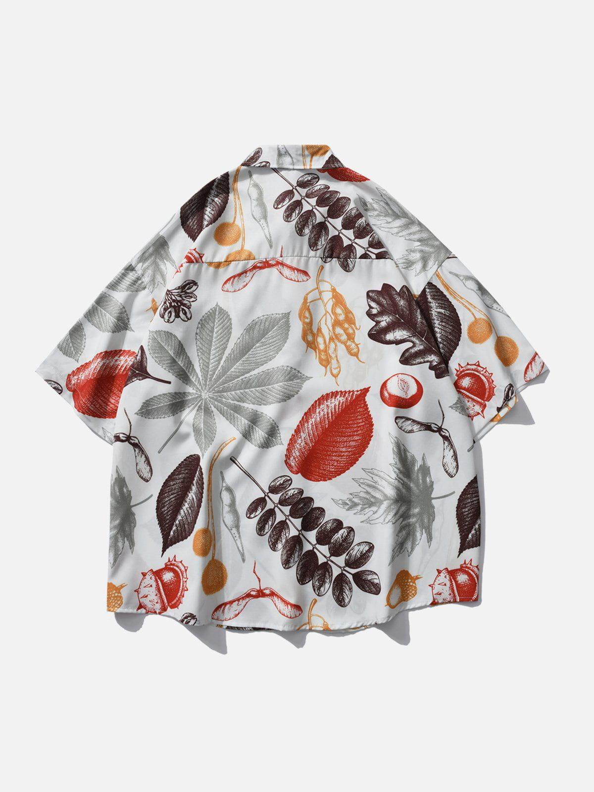 Tntwear® - Leaf Print Short Sleeve Shirt - tntwear1