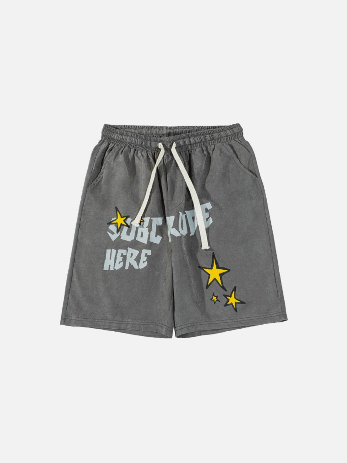 Tntwear® - Letter Stars Graphic Shorts - tntwear1