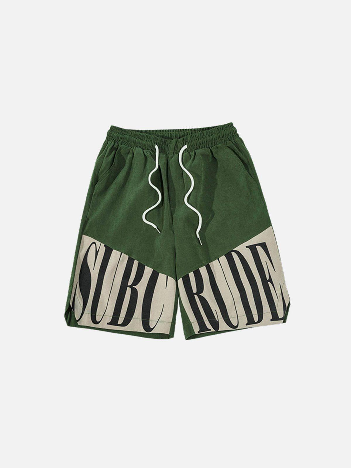 Tntwear® - Letters Patchwork Shorts - tntwear1