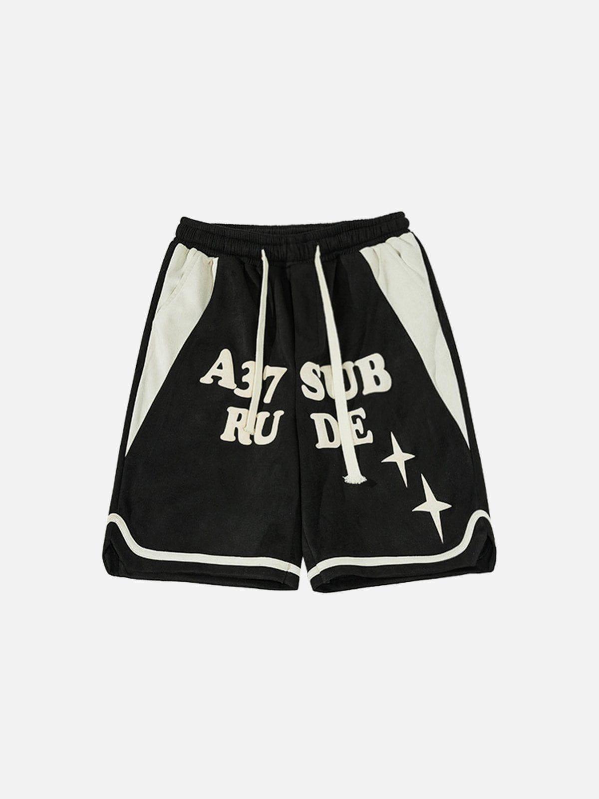 Tntwear® - Letters Patchwork Shorts - tntwear1