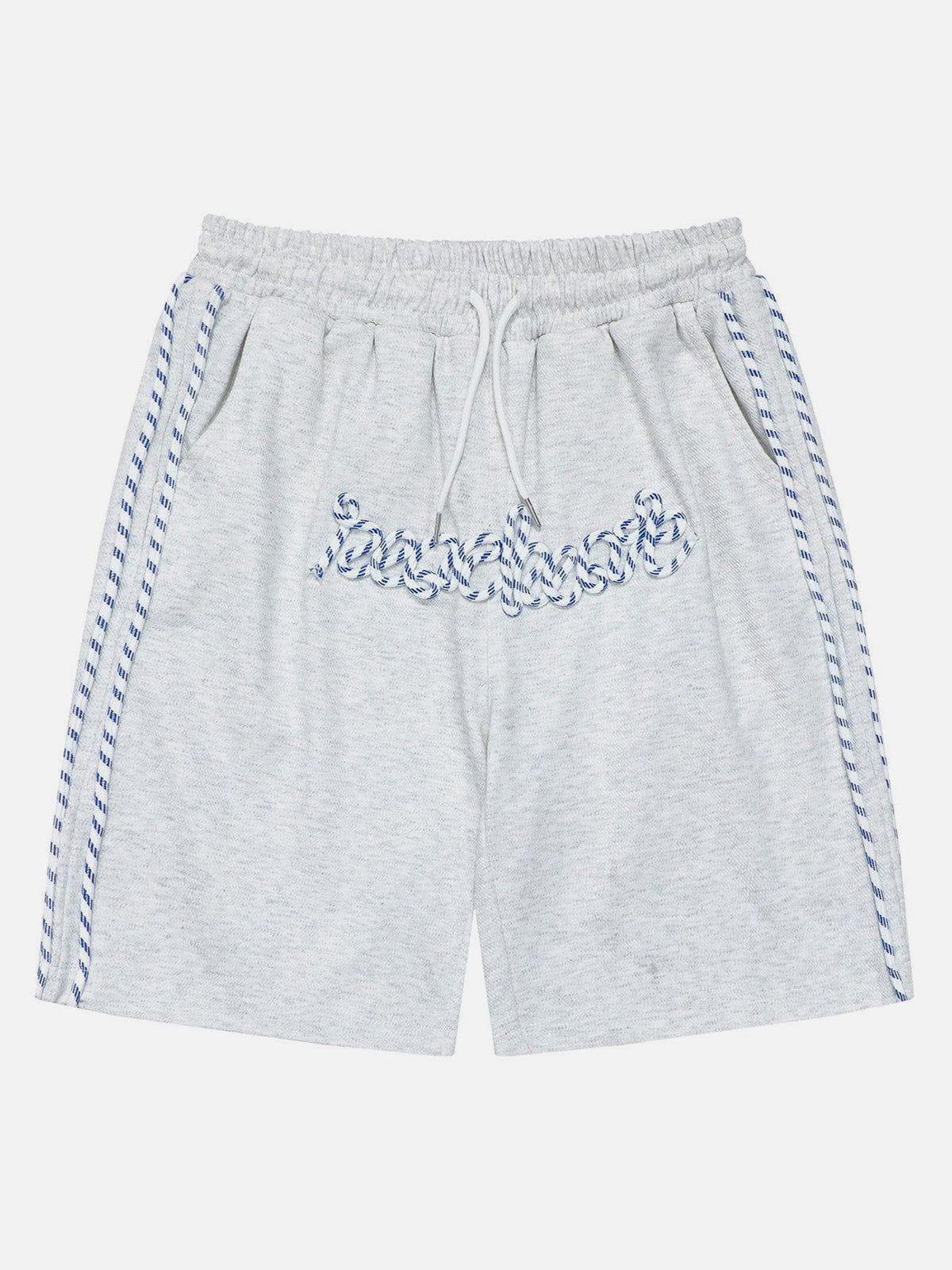 Tntwear® - Line Letters Drawstring Shorts - tntwear1