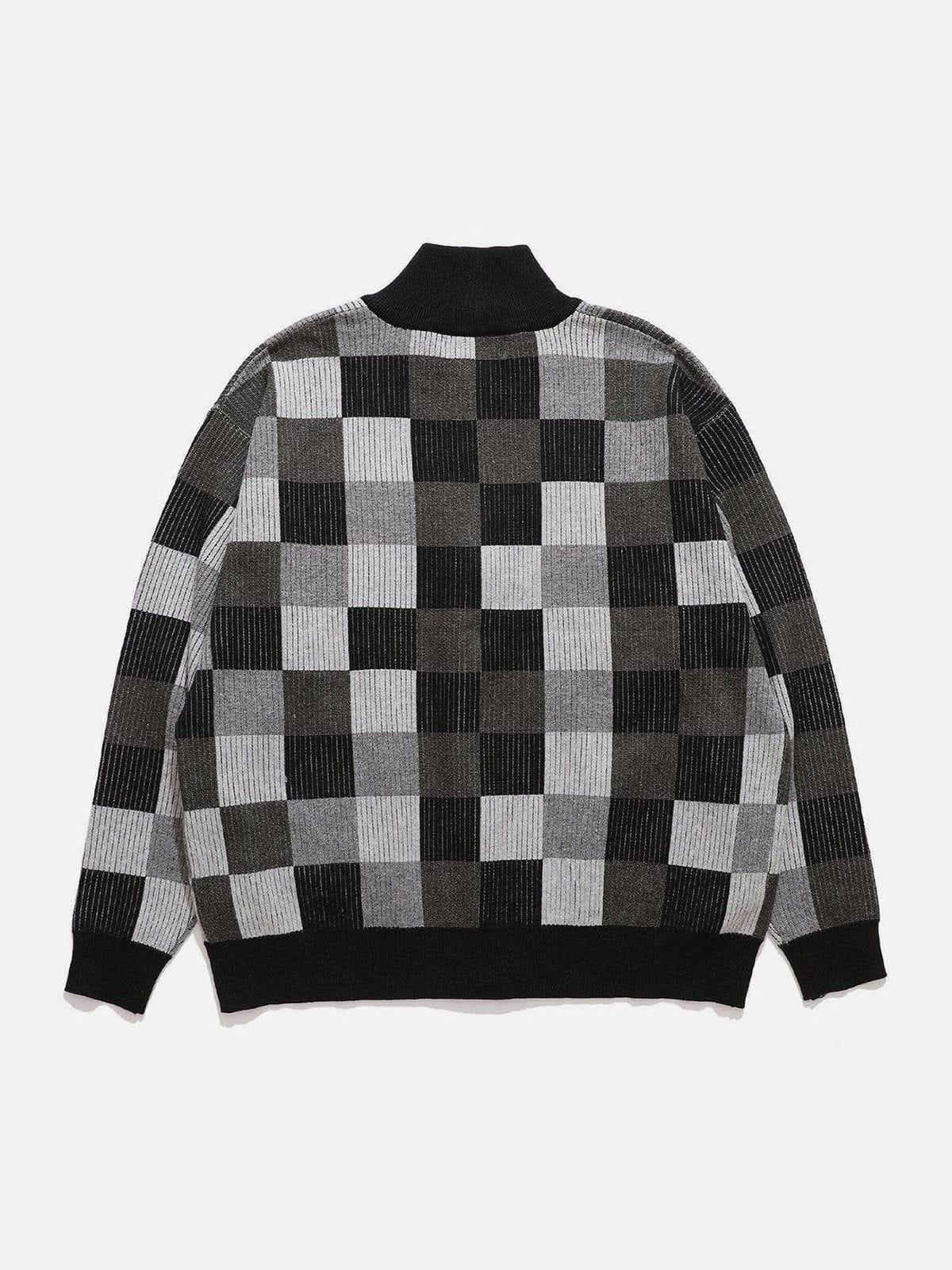 Tntwear® - Mosaic Plaid Cardigan - tntwear1