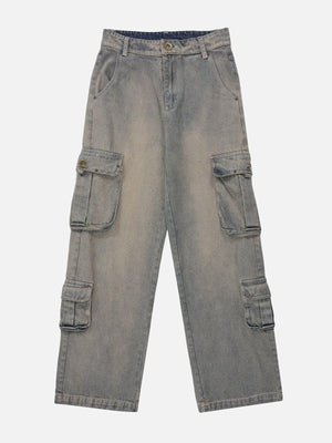 Tntwear® - Multi-pocket Washed Design Jeans - tntwear1