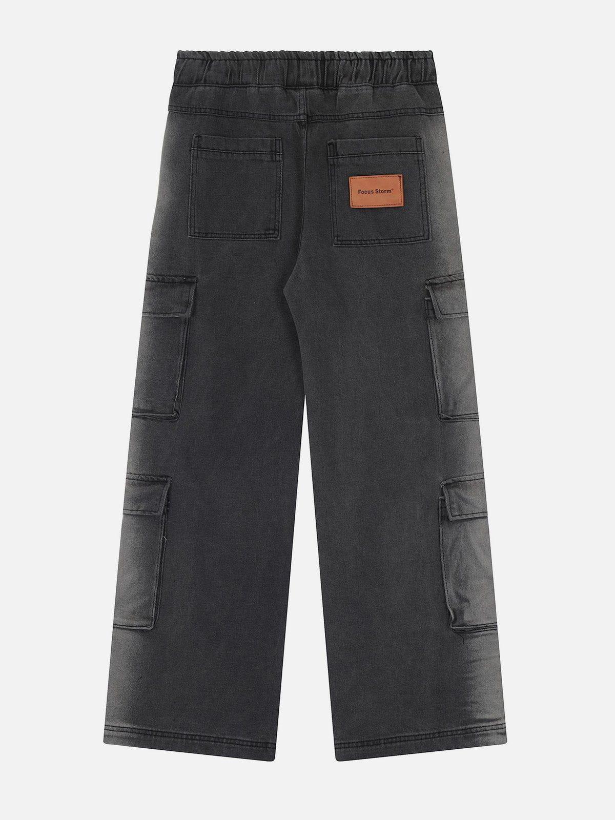 Tntwear® - Multi-Pocket Washed Jeans - tntwear1