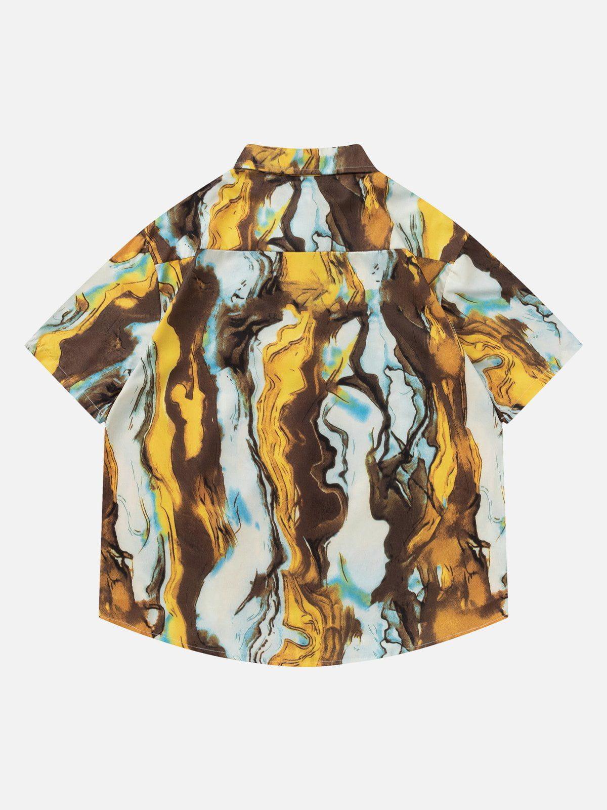 Tntwear® - Oil Painting Elements Short Sleeve Shirt - tntwear1