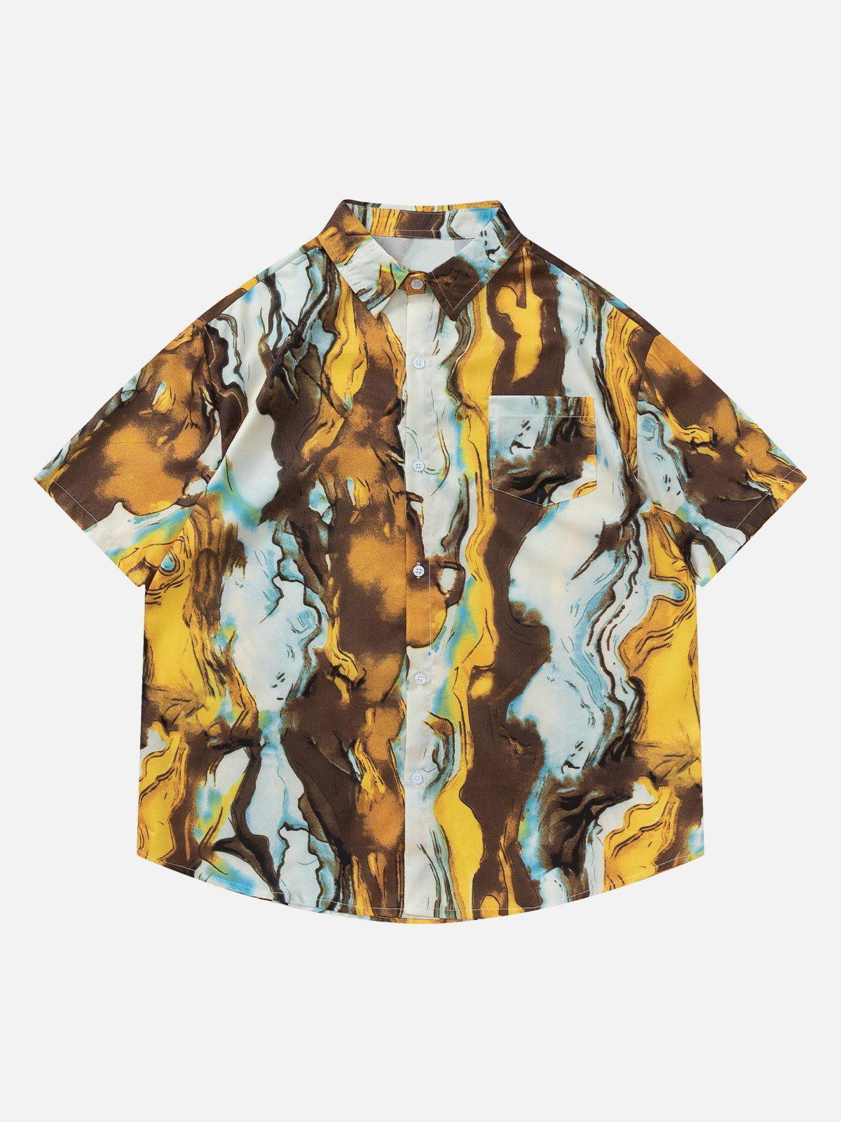 Tntwear® - Oil Painting Elements Short Sleeve Shirt - tntwear1