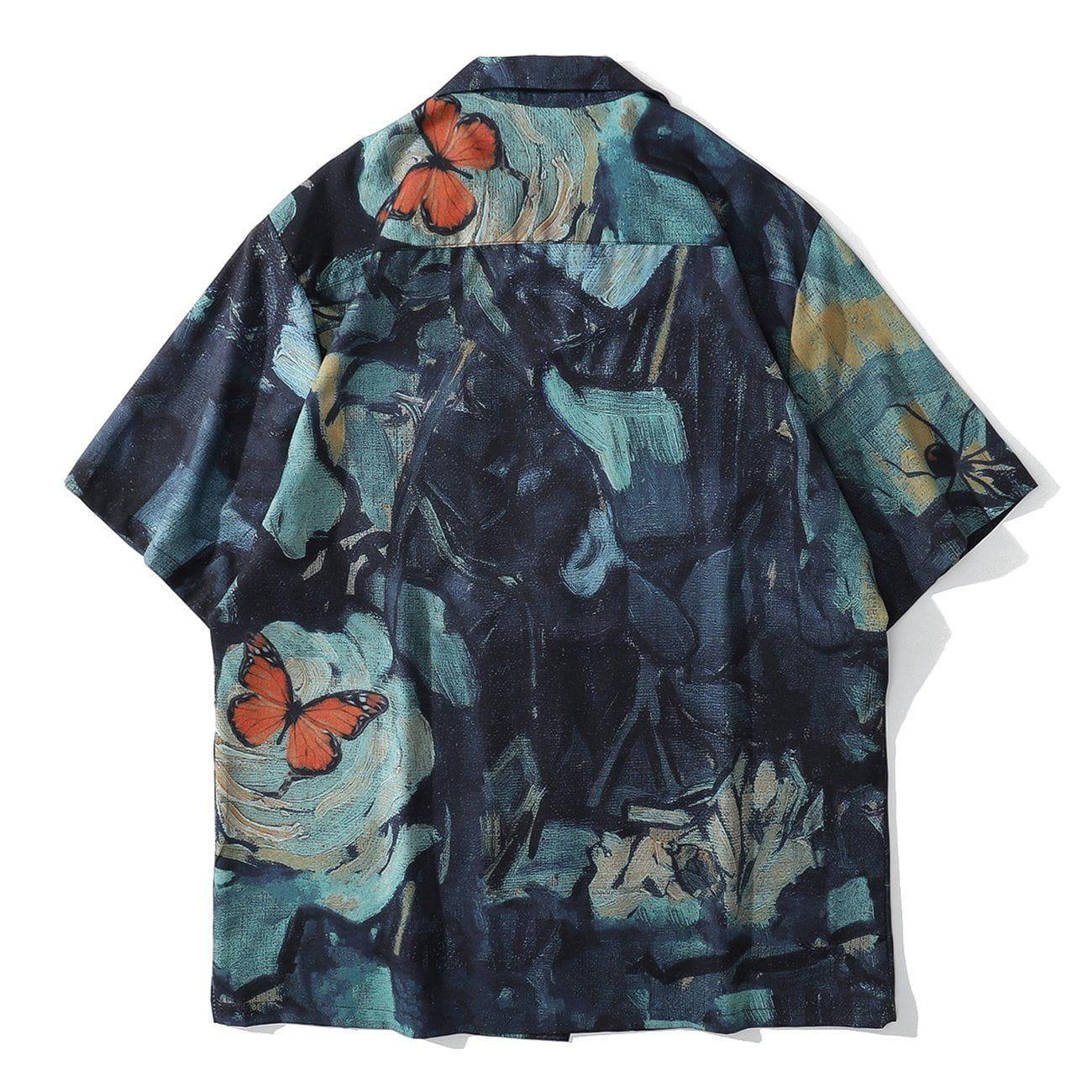 Tntwear® - Oil Painting Short Sleeve Shirt - tntwear1