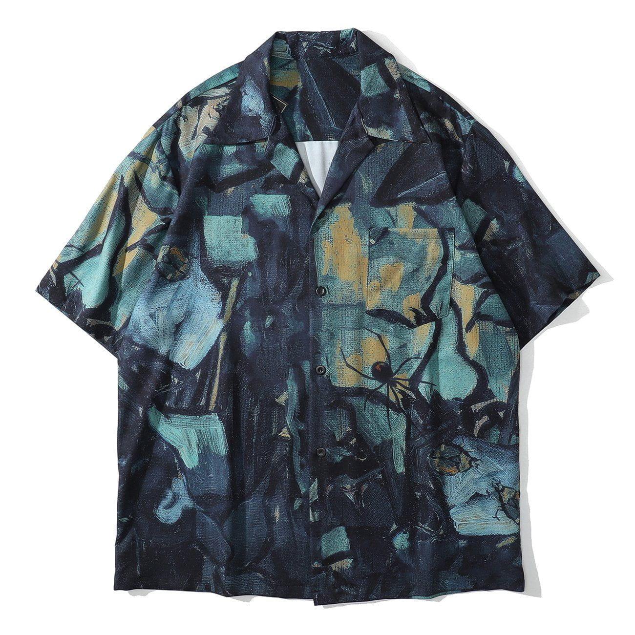 Tntwear® - Oil Painting Short Sleeve Shirt - tntwear1