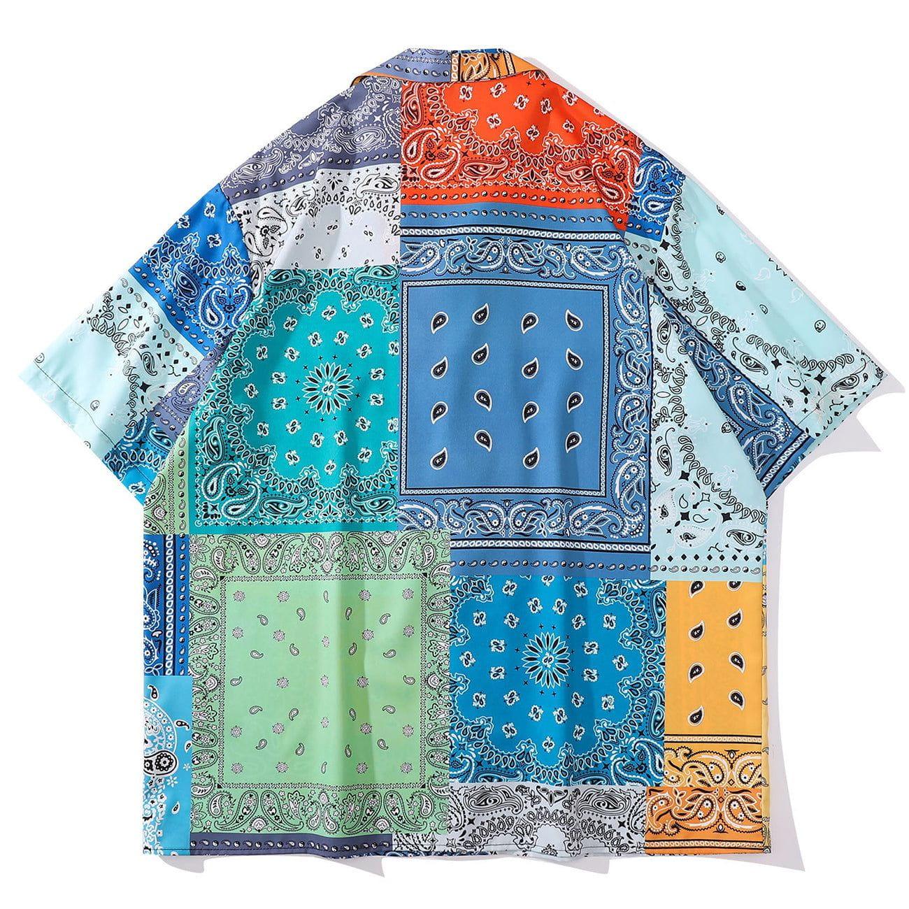 Tntwear® - Panel Bandana Short Sleeve Shirt - tntwear1