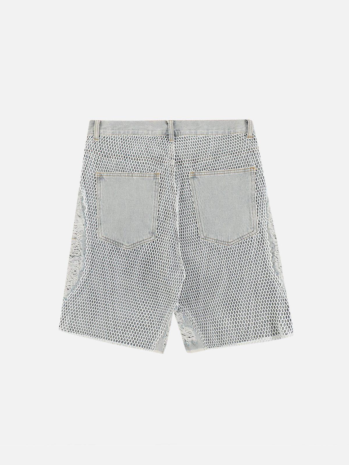 Tntwear® - Patchwork Burlap Shorts - tntwear1