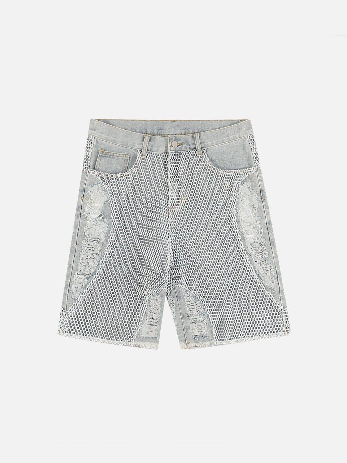 Tntwear® - Patchwork Burlap Shorts - tntwear1