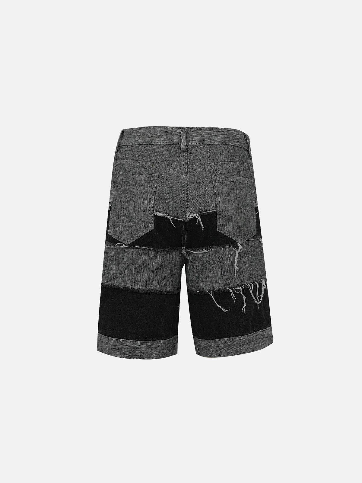 Tntwear® - Patchwork Denim Shorts - tntwear1