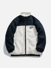 Tntwear® - Patchwork Embroidery Letter Sherpa Winter Coat - tntwear1