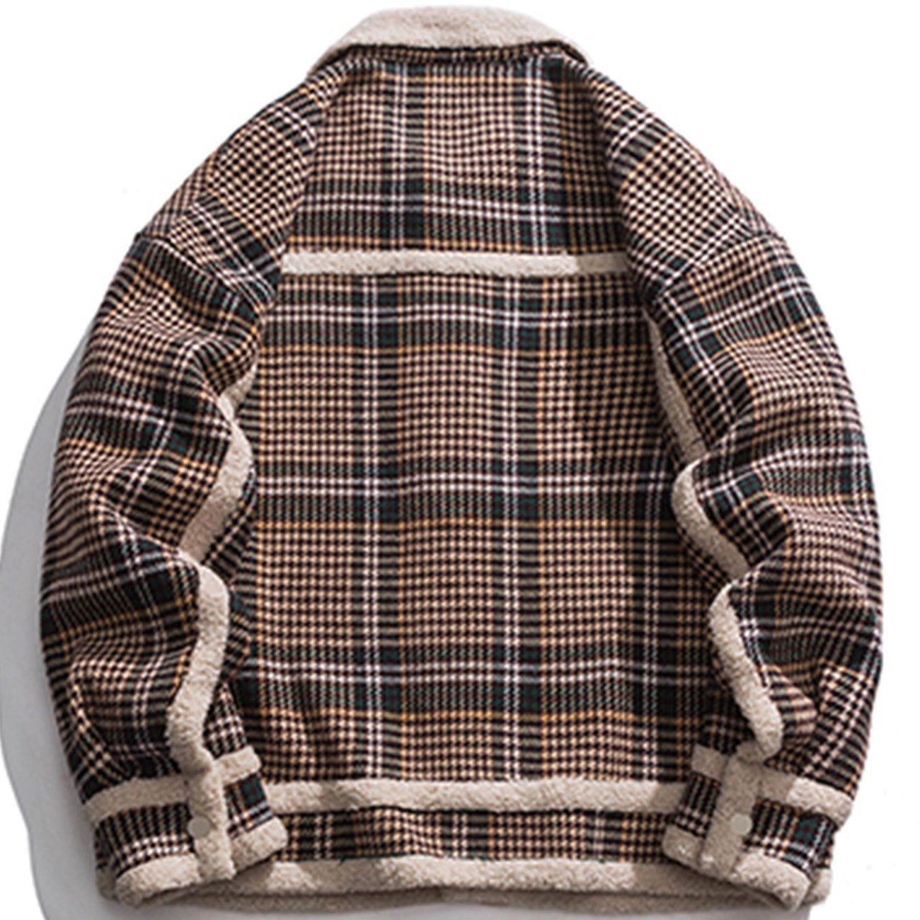 Tntwear® - Plaid Sherpa Winter Coat - tntwear1