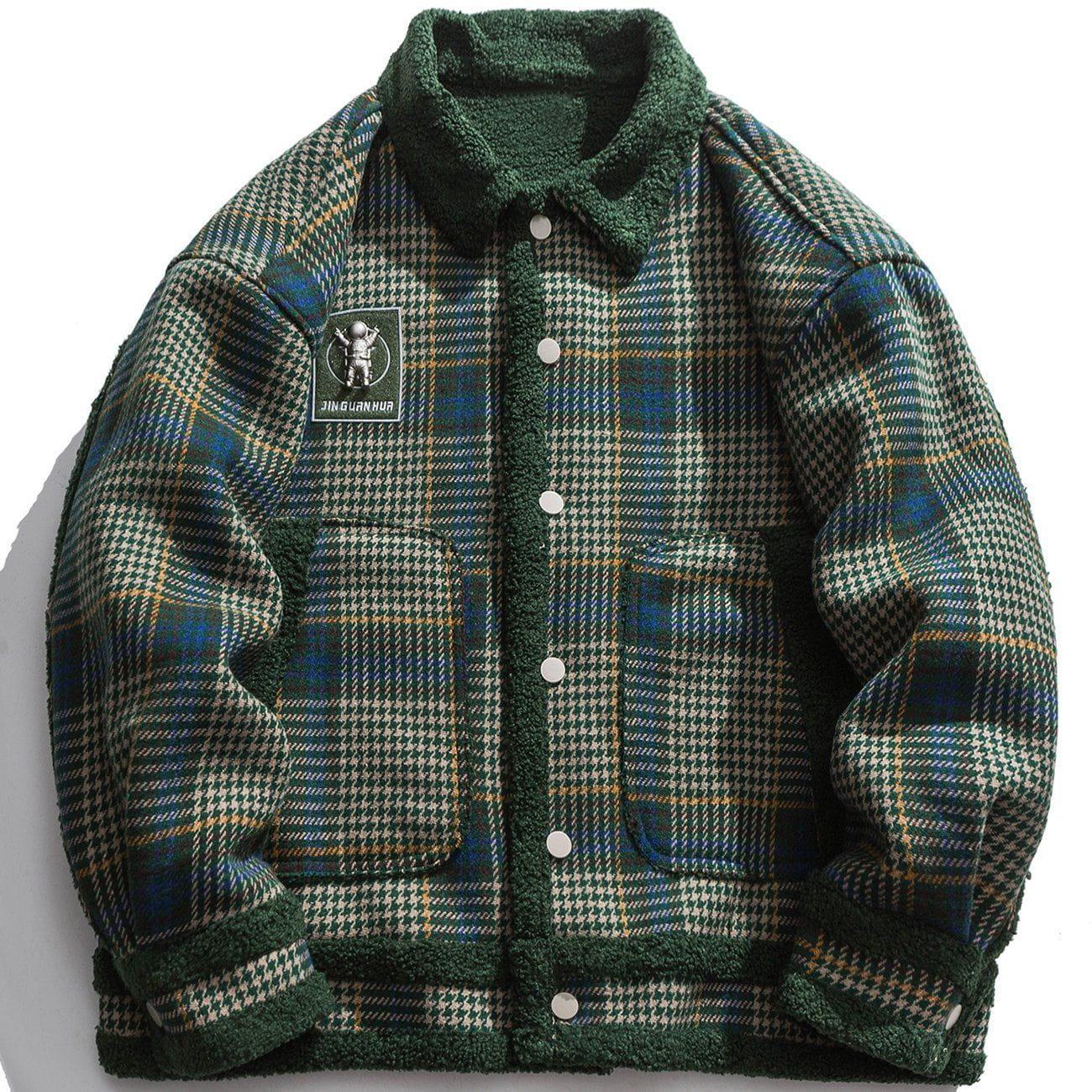 Tntwear® - Plaid Sherpa Winter Coat - tntwear1