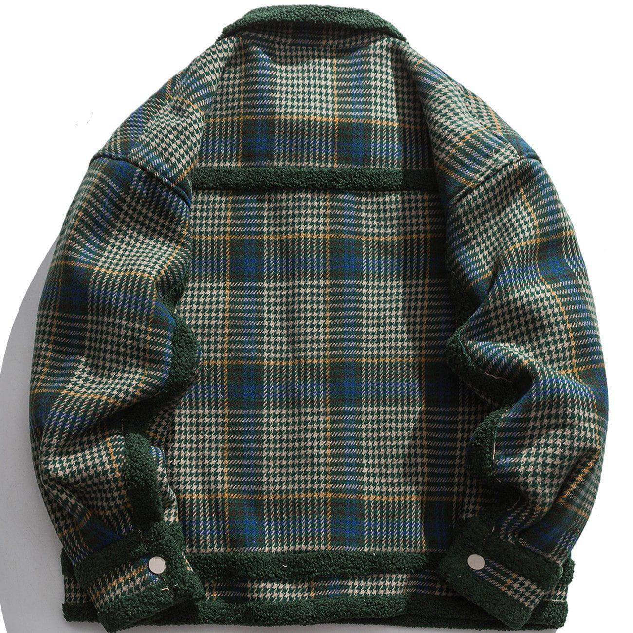 Tntwear® - Plaid Sherpa Winter Coat - tntwear1