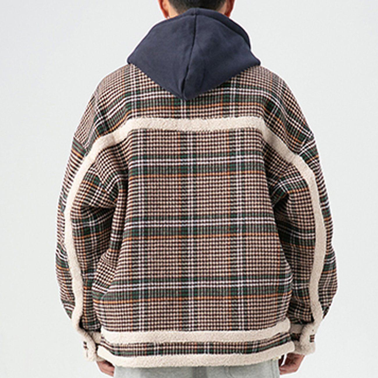 Tntwear® - Plaid Sherpa Winter Coat - tntwear1