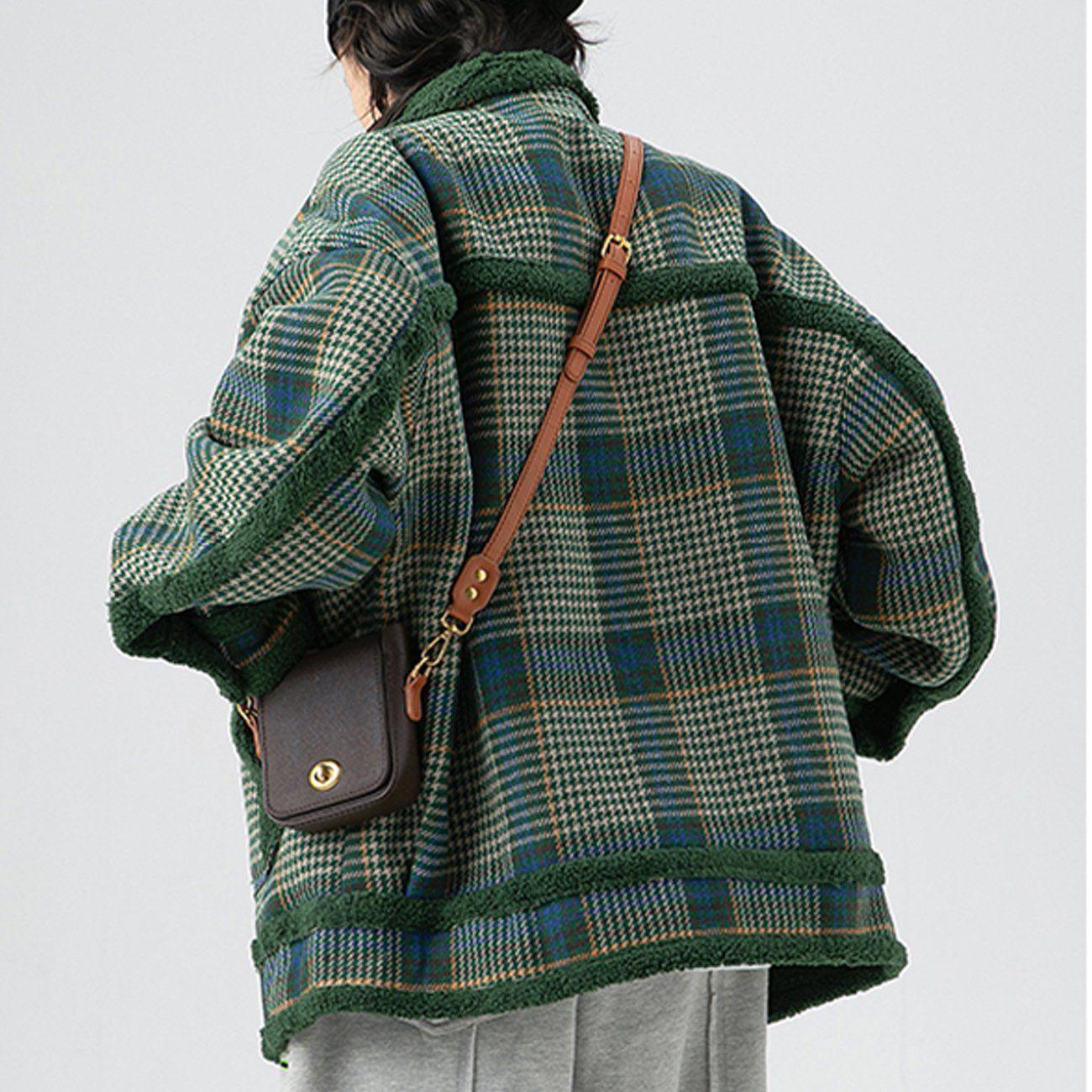 Tntwear® - Plaid Sherpa Winter Coat - tntwear1