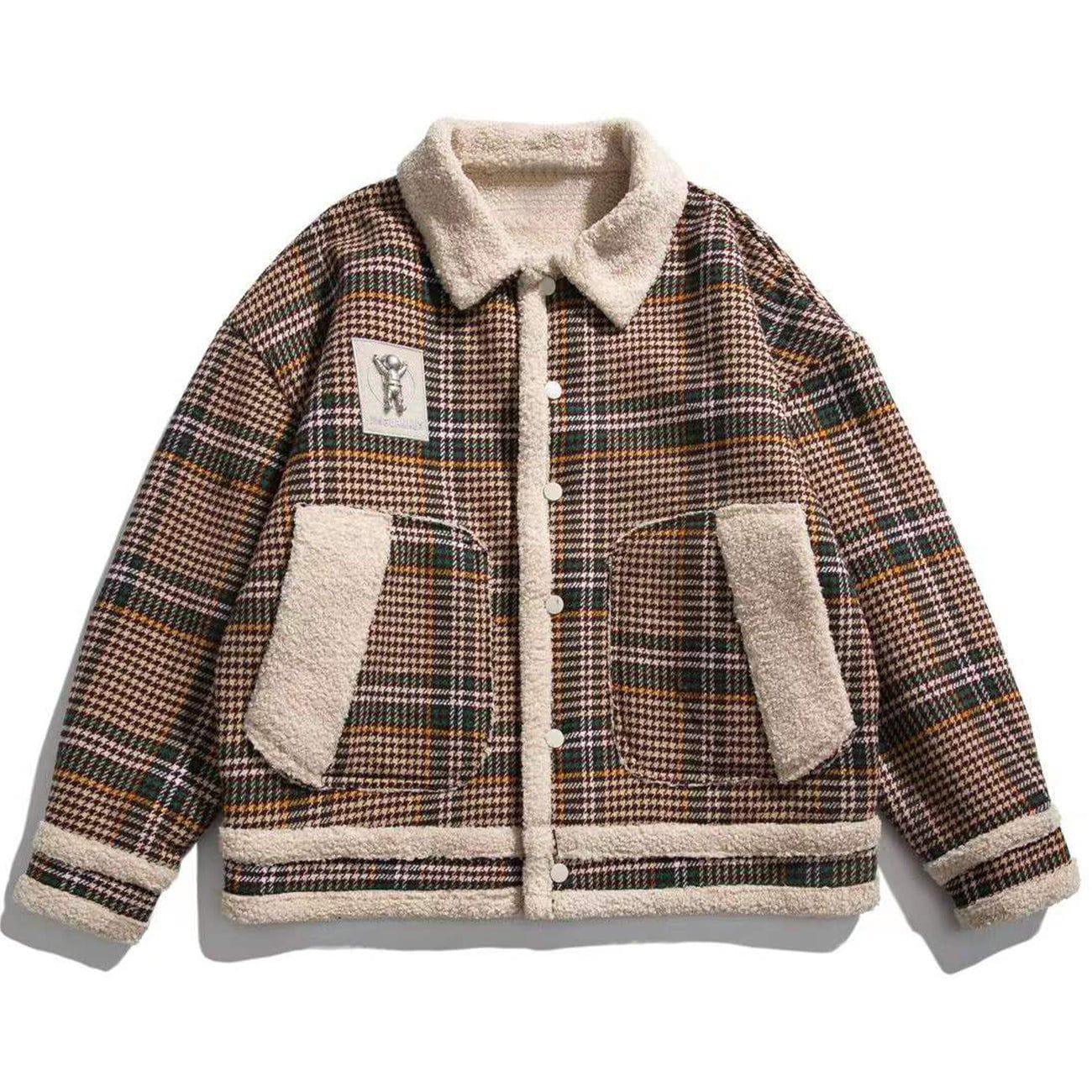 Tntwear® - Plaid Sherpa Winter Coat - tntwear1