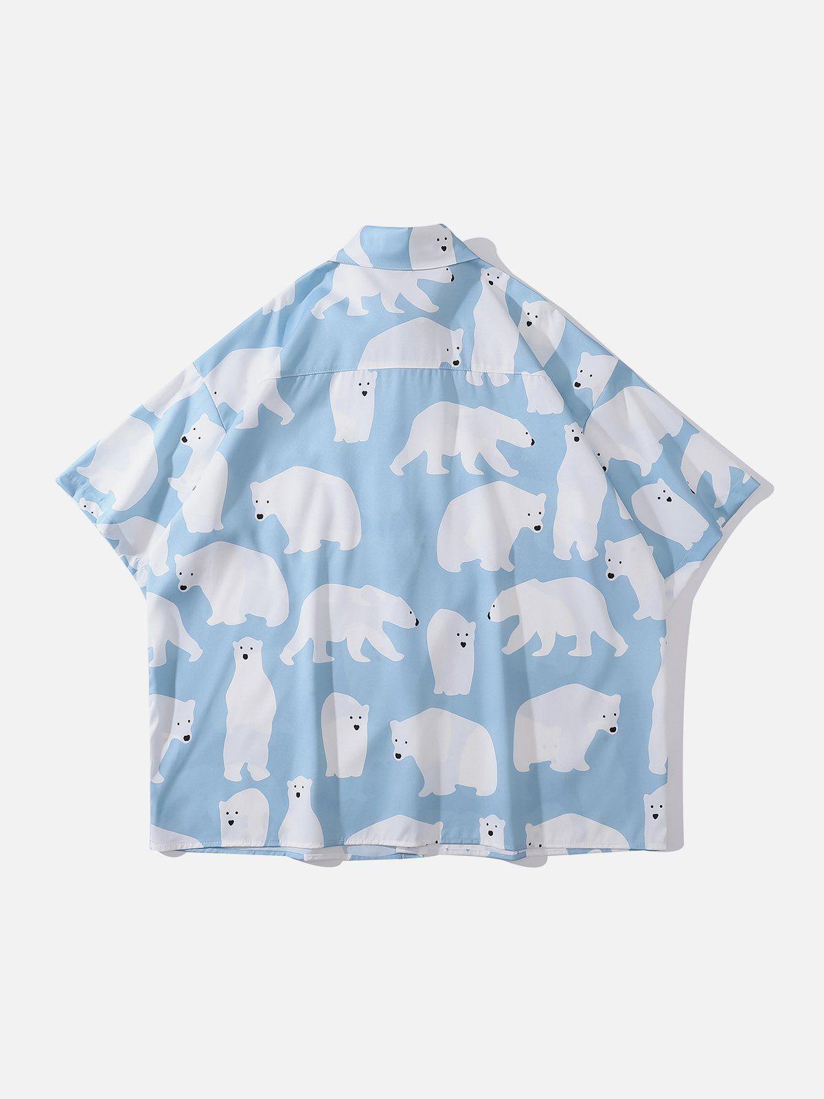 Tntwear® - Polar Bear Print Short Sleeve Shirt - tntwear1