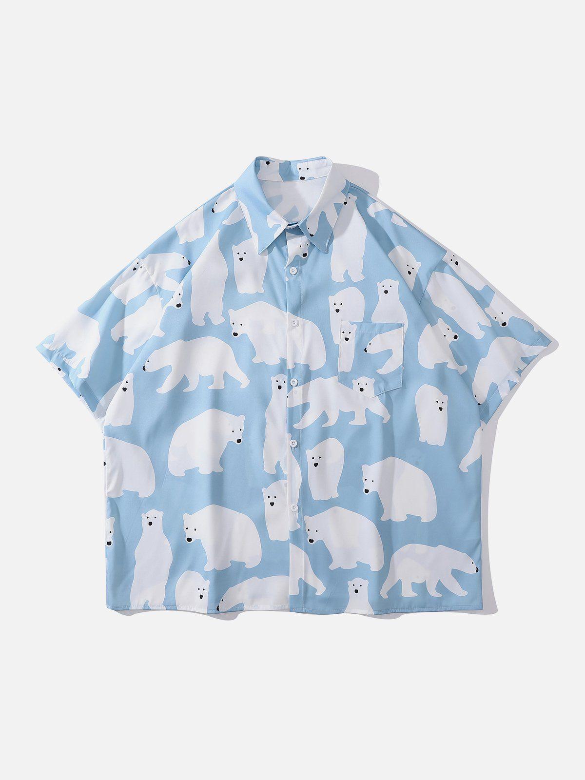 Tntwear® - Polar Bear Print Short Sleeve Shirt - tntwear1