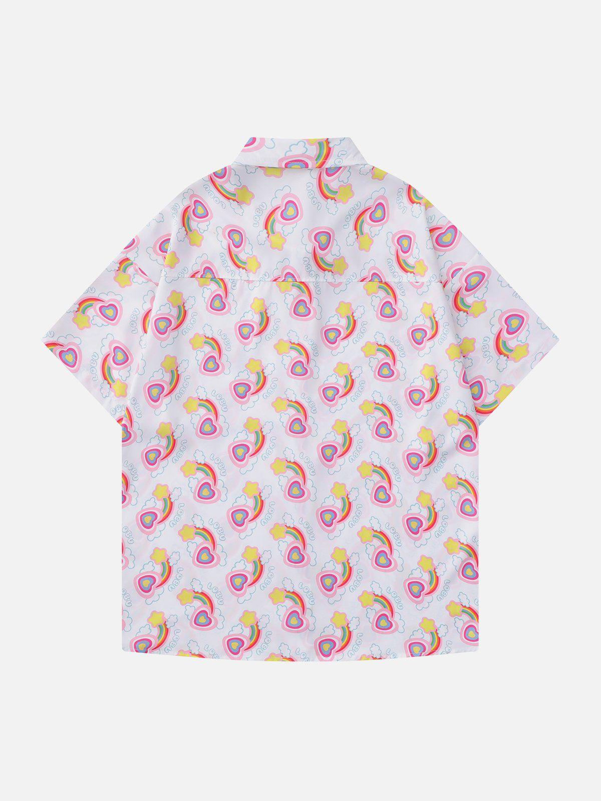 Tntwear® - Rainbow Love Print Short Sleeve Shirts - tntwear1