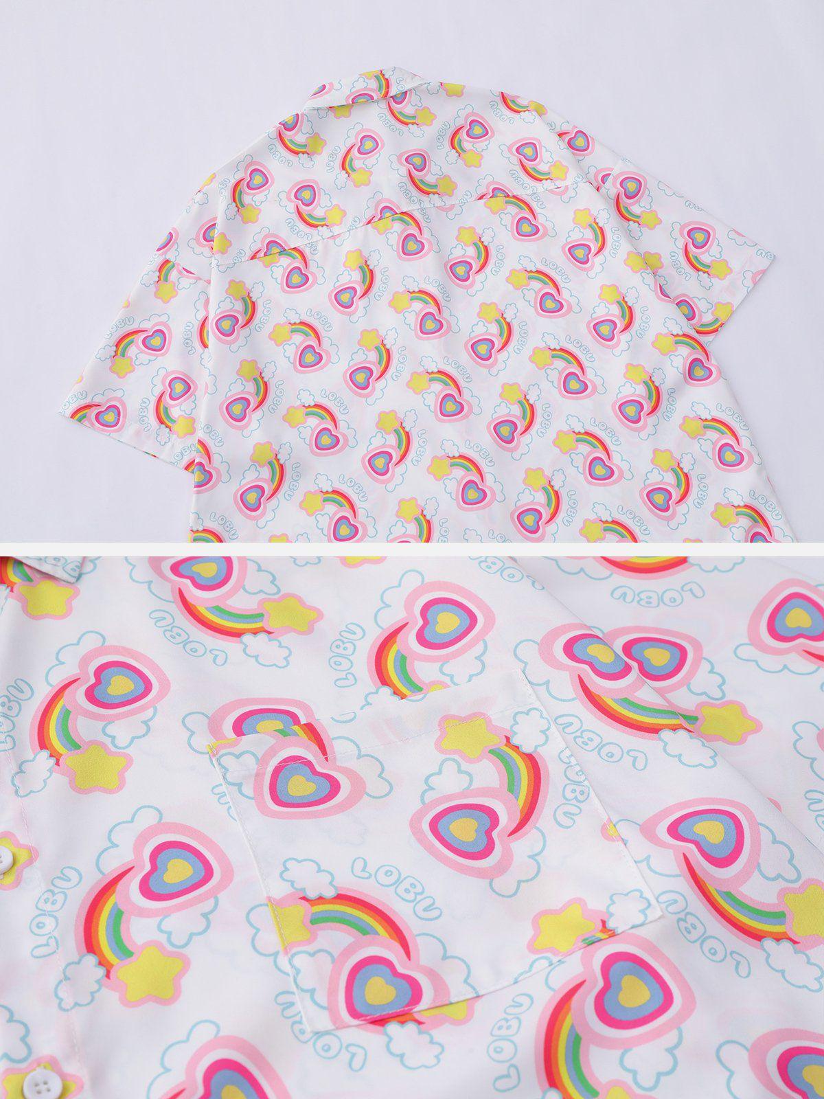 Tntwear® - Rainbow Love Print Short Sleeve Shirts - tntwear1