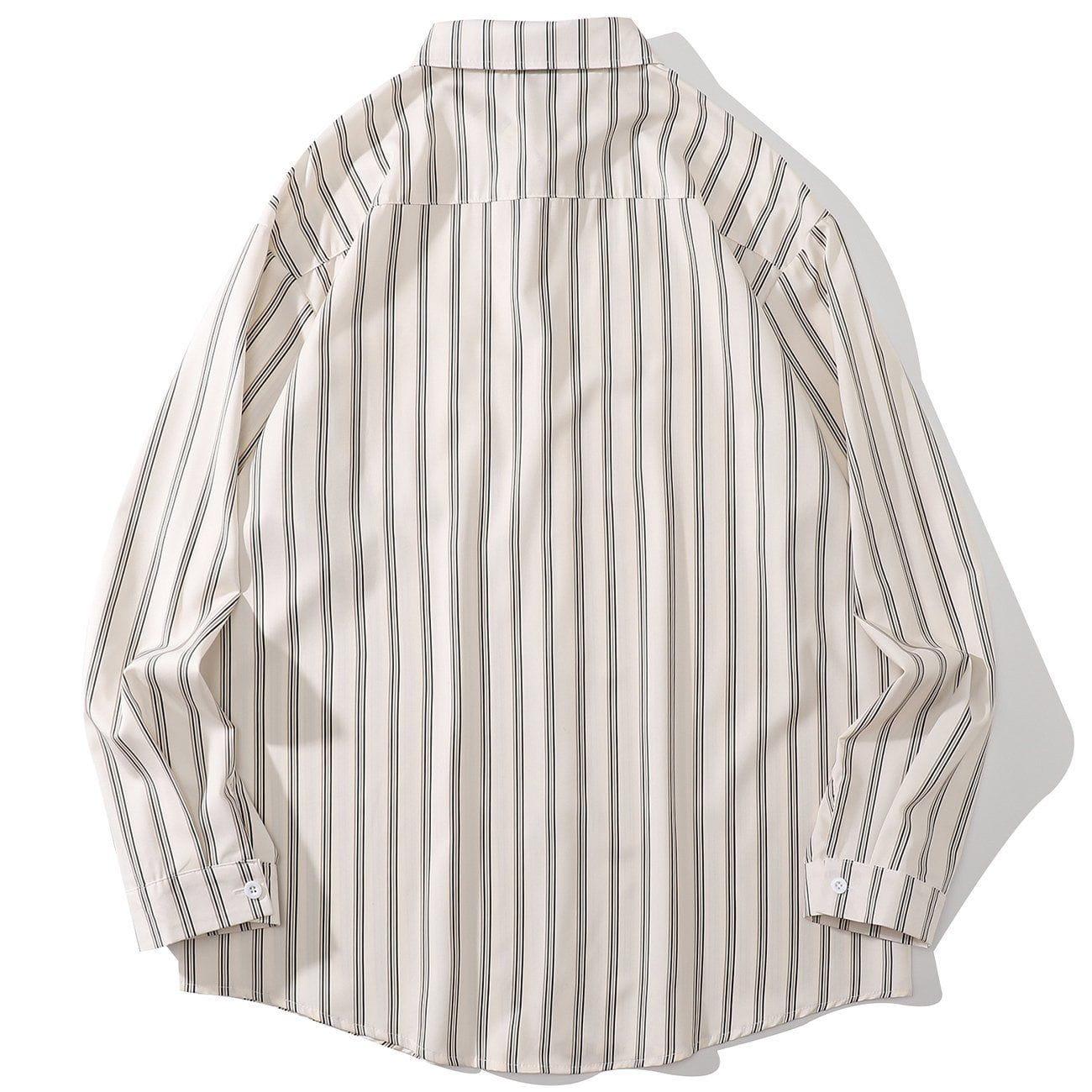 Tntwear® - Simple Striped Long Sleeve Shirt - tntwear1