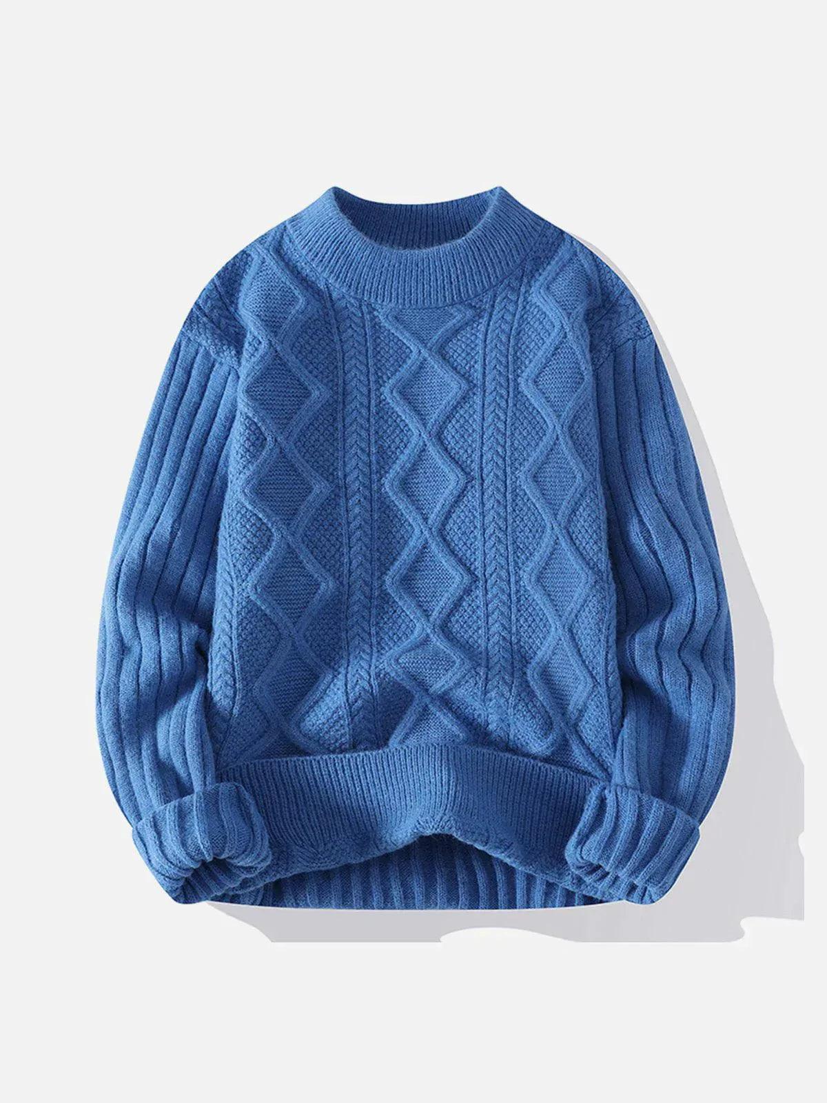 Tntwear® - Solid Color Twist Knit Sweater - tntwear1