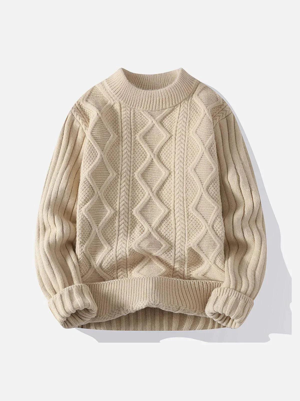 Tntwear® - Solid Color Twist Knit Sweater - tntwear1