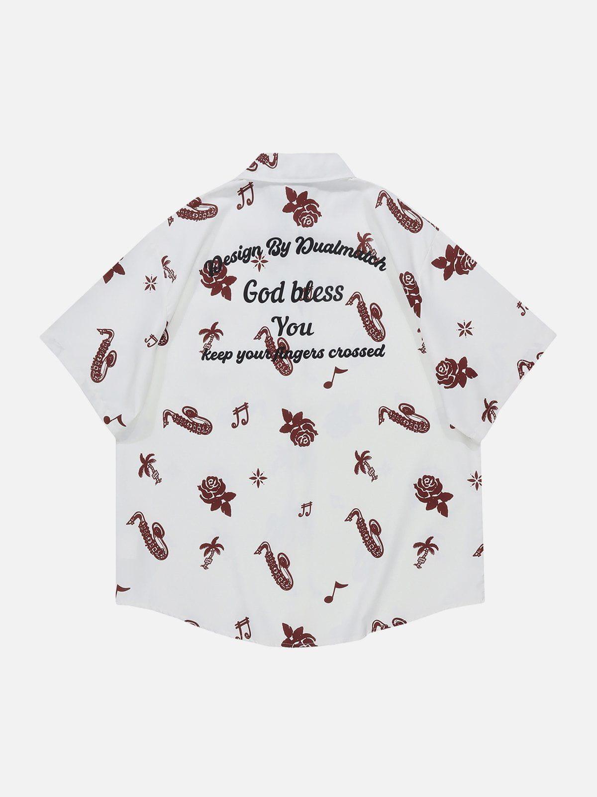 Tntwear® - Solid Colour Print Short Sleeve Shirt - tntwear1