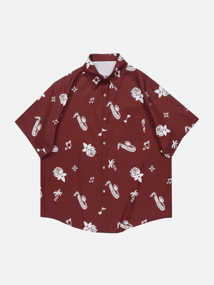 Tntwear® - Solid Colour Print Short Sleeve Shirt - tntwear1