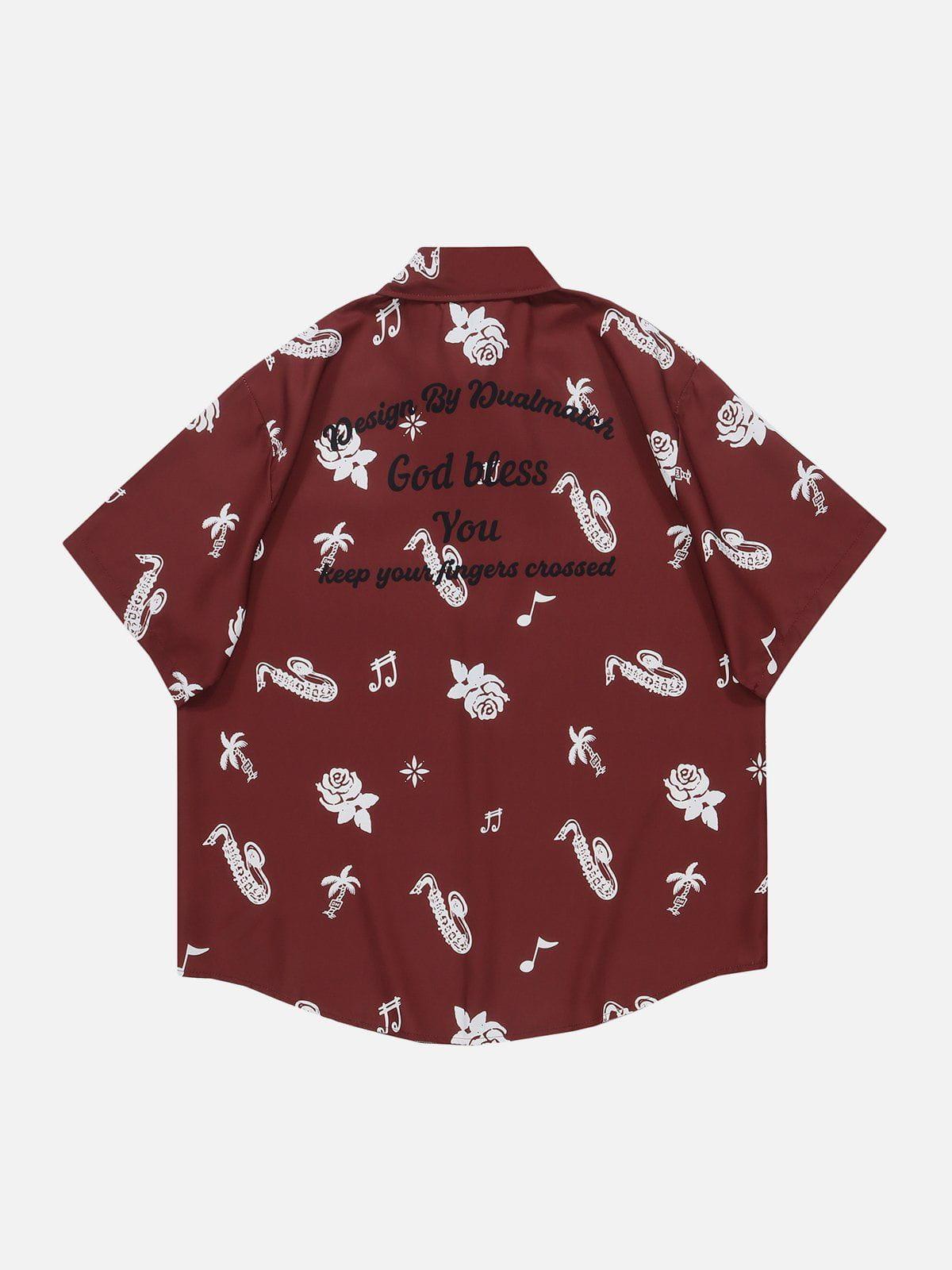 Tntwear® - Solid Colour Print Short Sleeve Shirt - tntwear1