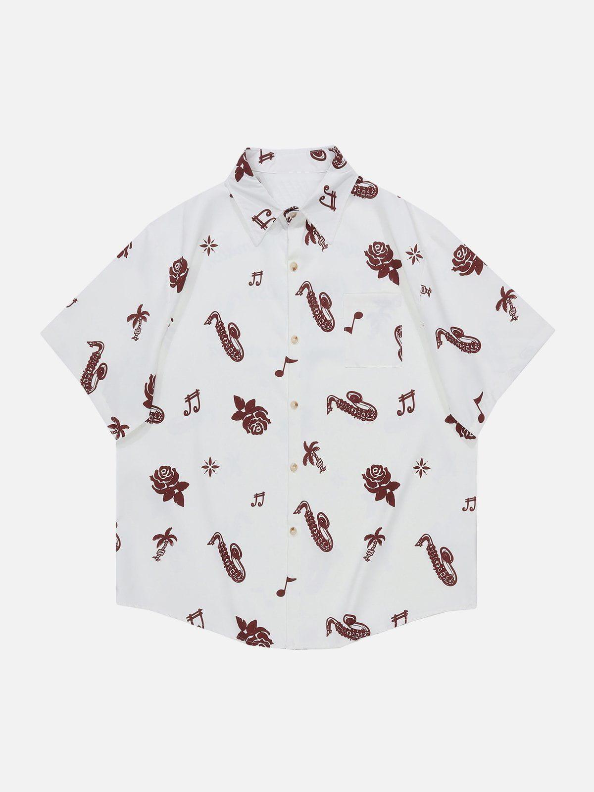 Tntwear® - Solid Colour Print Short Sleeve Shirt - tntwear1