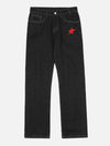 Tntwear® - Star Embroidery Letters Jeans - tntwear1